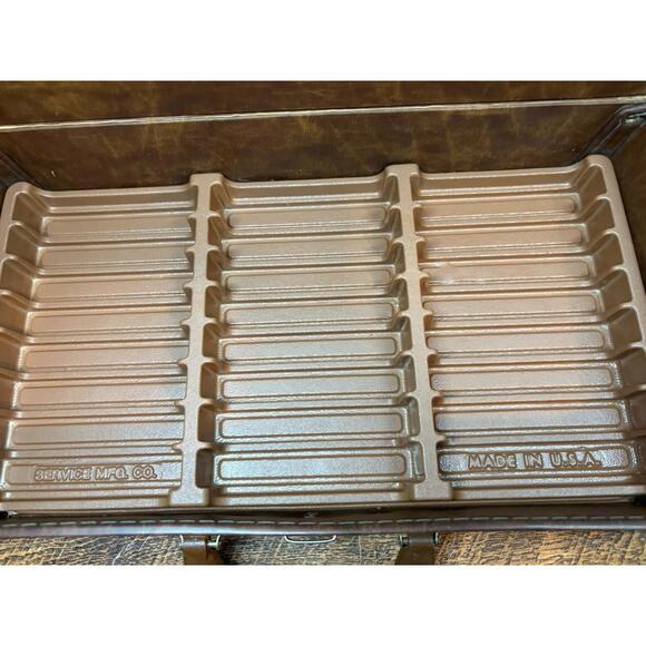 Vintage Cassette Tape Storage Case Faux Leather with Handle - Holds 24 - Picture 8 of 14